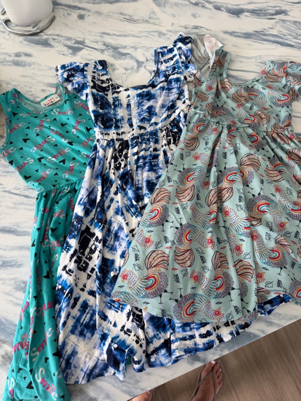 Lot of 3 Dot Dot Smile Vintage Twirl Girl Dresses Size 5/6 Rooster Rare